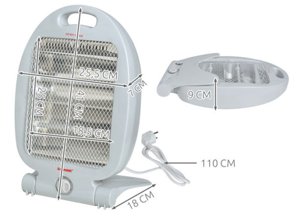 Кварцевый радиатор 400 / 800W GK6330 купить в Эстонии - 7x7.ee
