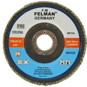 Шлифовальный диск, 125×22.23mm P80 FELMAN