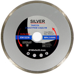 Алмазный диск, (гладкий) 180 x 25,4 мм, SILVER