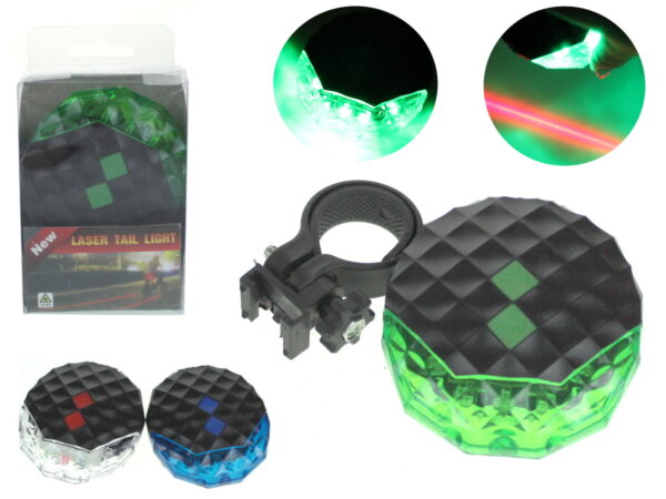 Jalgratta tagatuli COLOR LIGHT + LASER 10x7 cm Задний велосипедный фонарь
