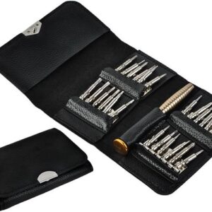 25 TÜKKI – komplekt sisaldab 24 otsikut ja alushoidjat, mis võimaldab teil hooldada ja remontida enamikke turul saadaolevaid väikeseid elektroonikaseadmeid.