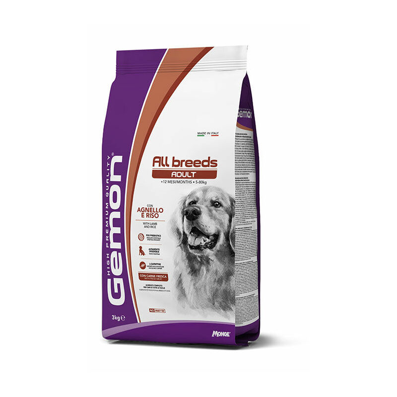 Gemon Dog All Breeds Adult with Lamb and Rice 3 kg