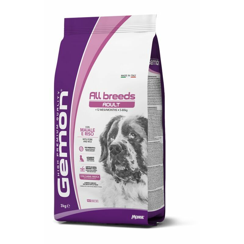 Gemon Dog All Breeds Adult with Pork and Rice 3 kg